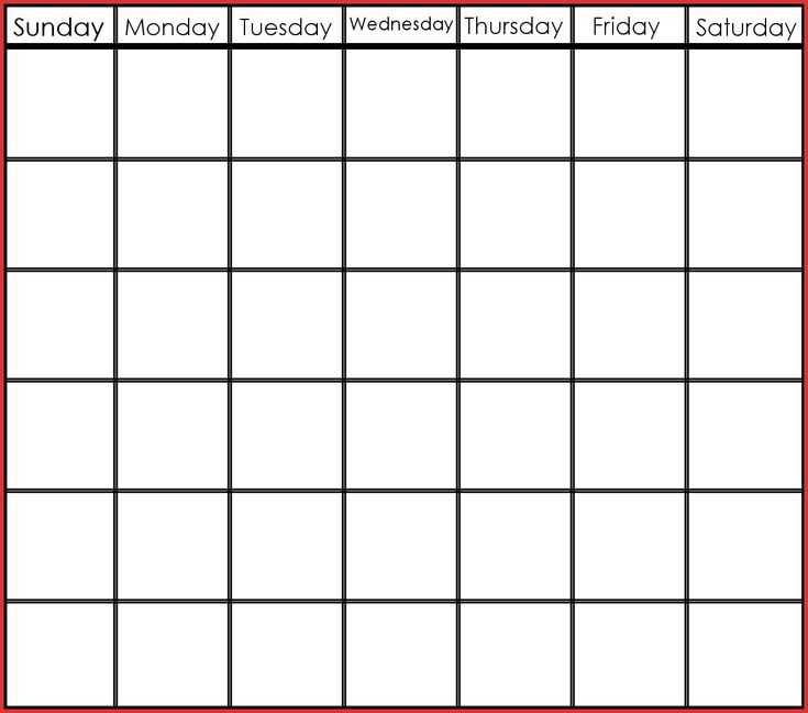 blank 6 week calendar template