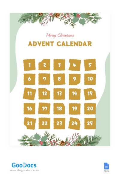 blank advent calendar template