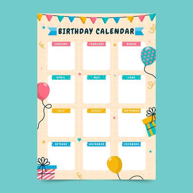 blank birthday calendar template