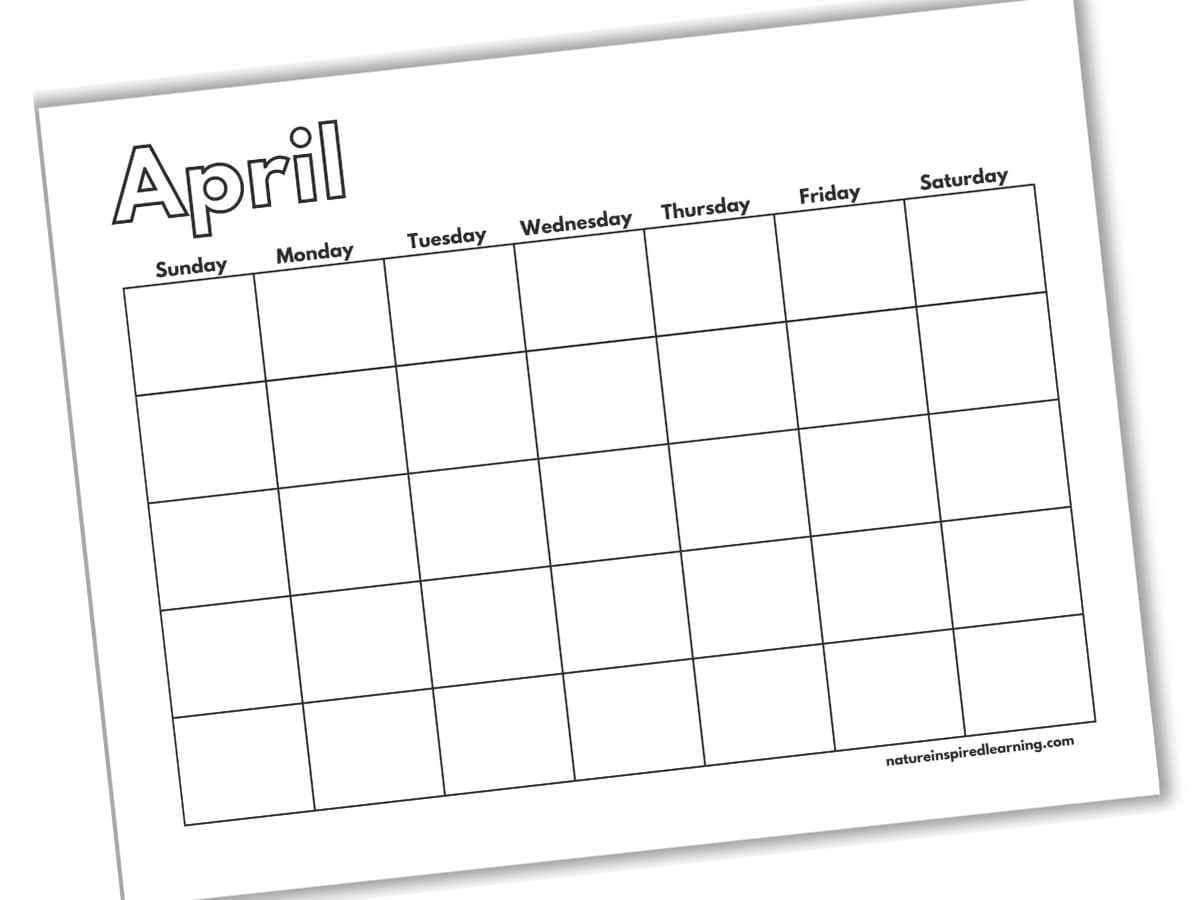 blank calendar free template