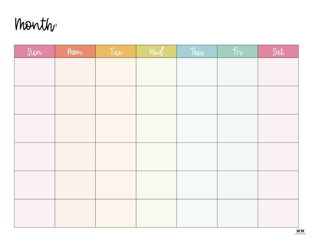 blank calendar page template