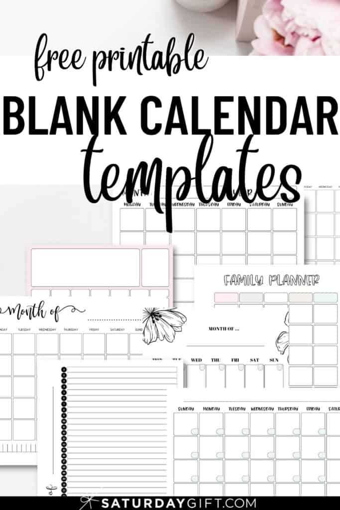 blank calendar page template