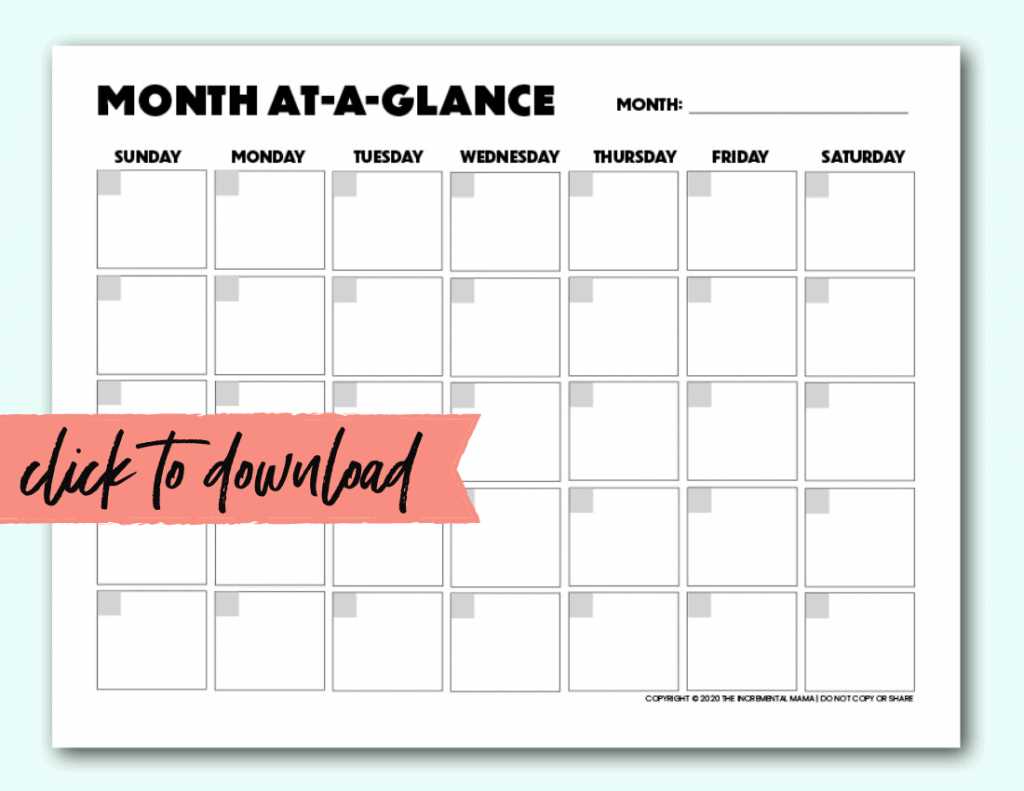 blank calendar printable template