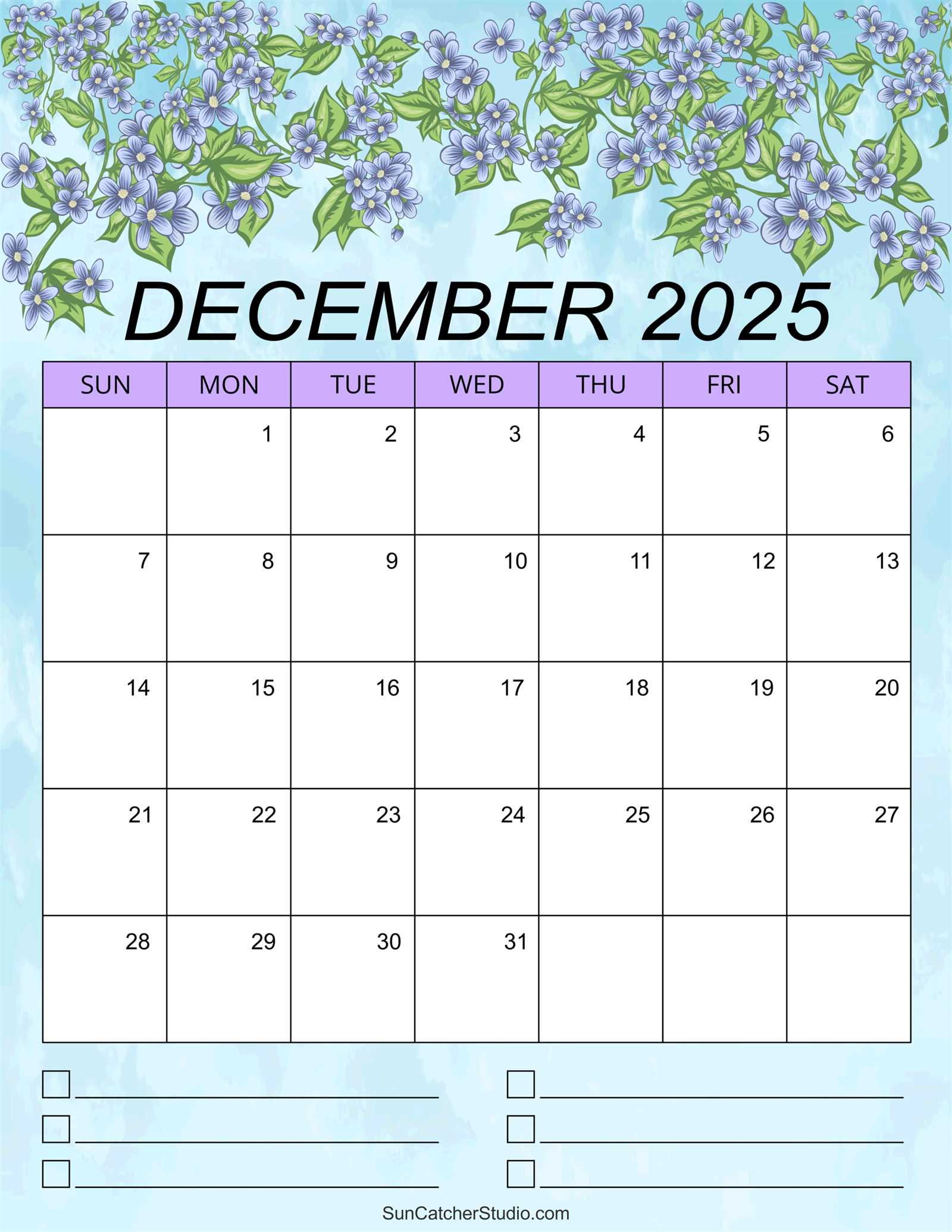 blank calendar template 2025 december