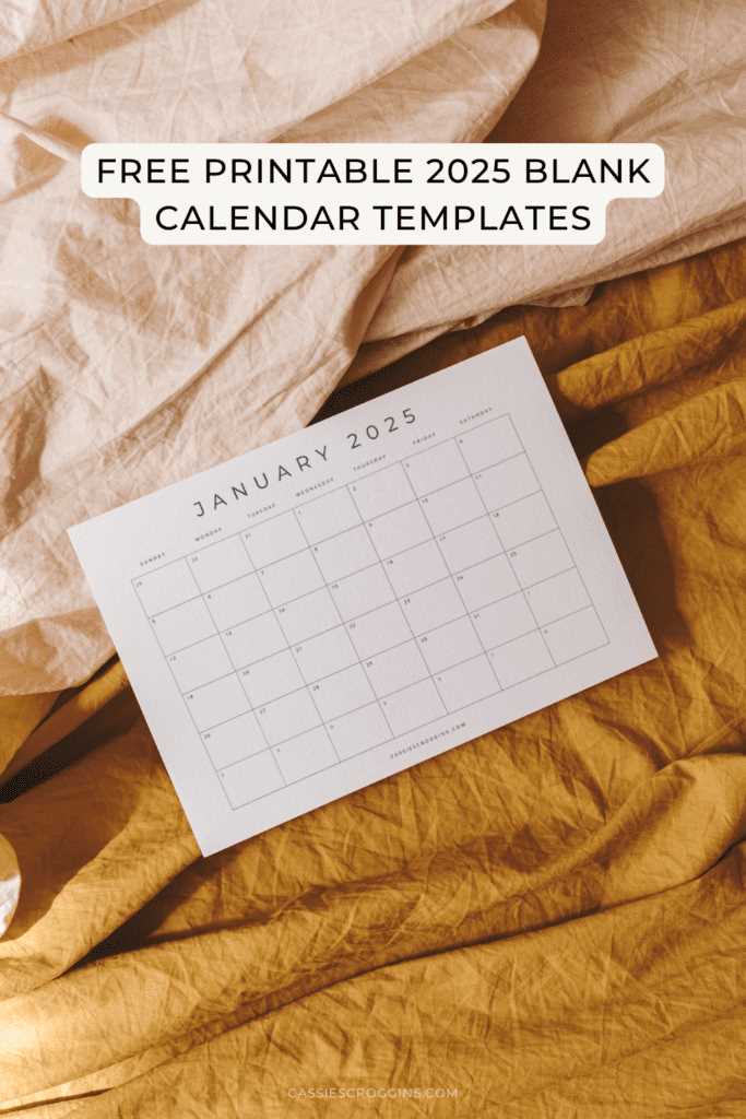 blank calendar template 2025 free download