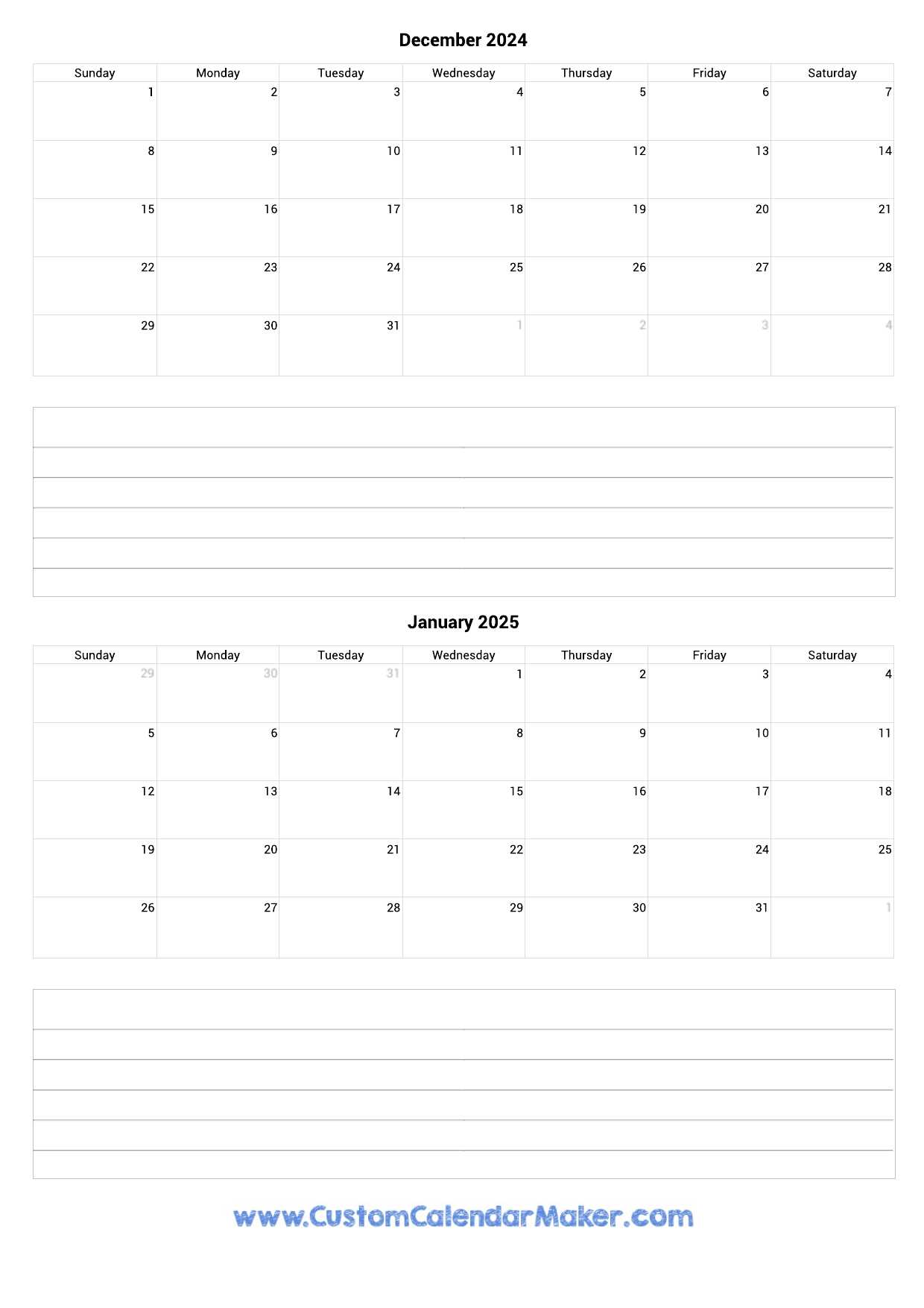 blank calendar template 2026 december
