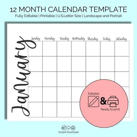 blank calendar template editable