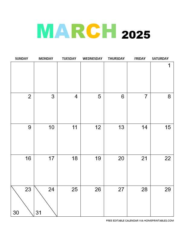 blank calendar template editable