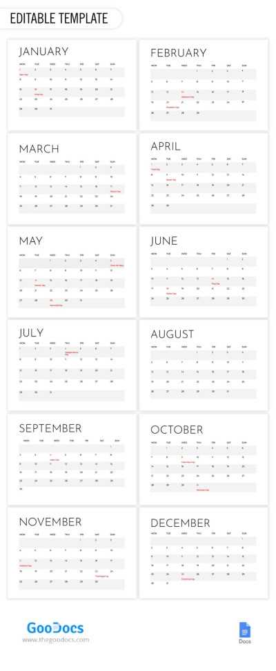 blank calendar template free