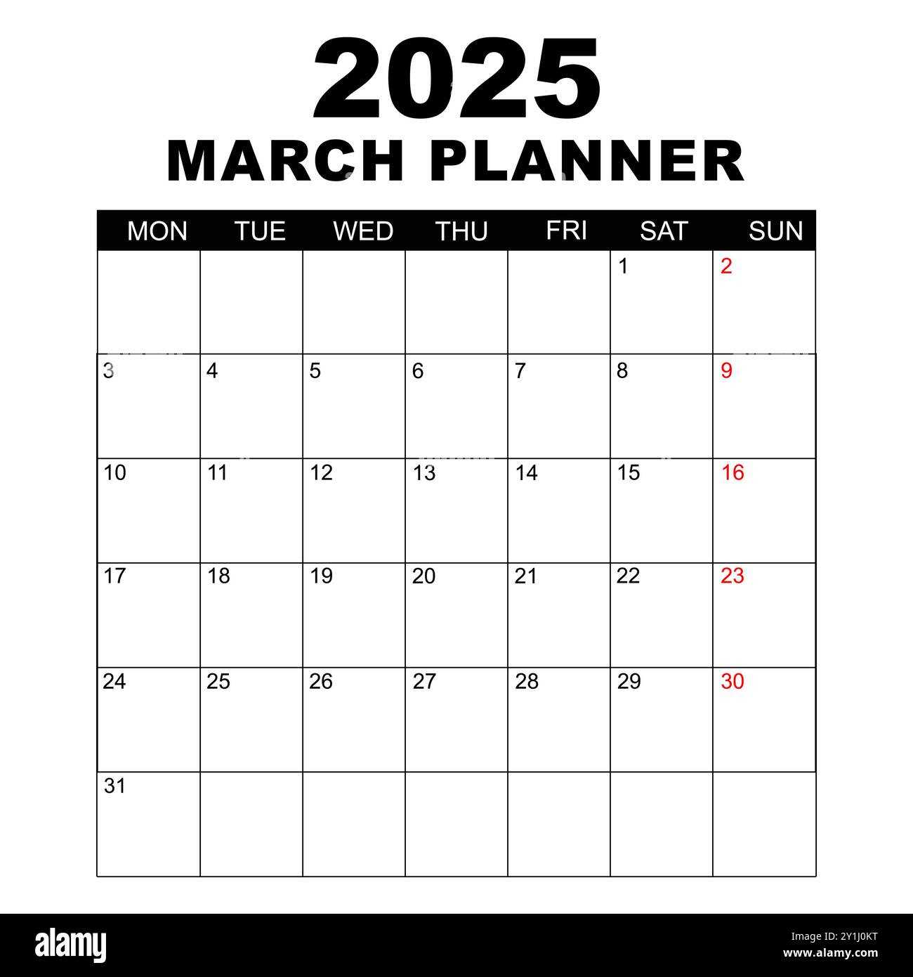 blank calendar template march 2025 printable