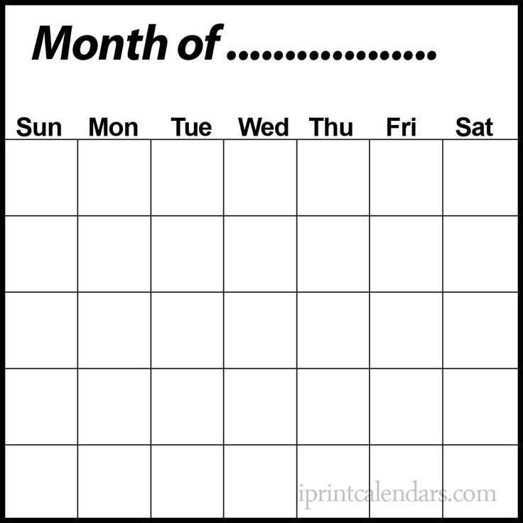 blank calendar template no dates