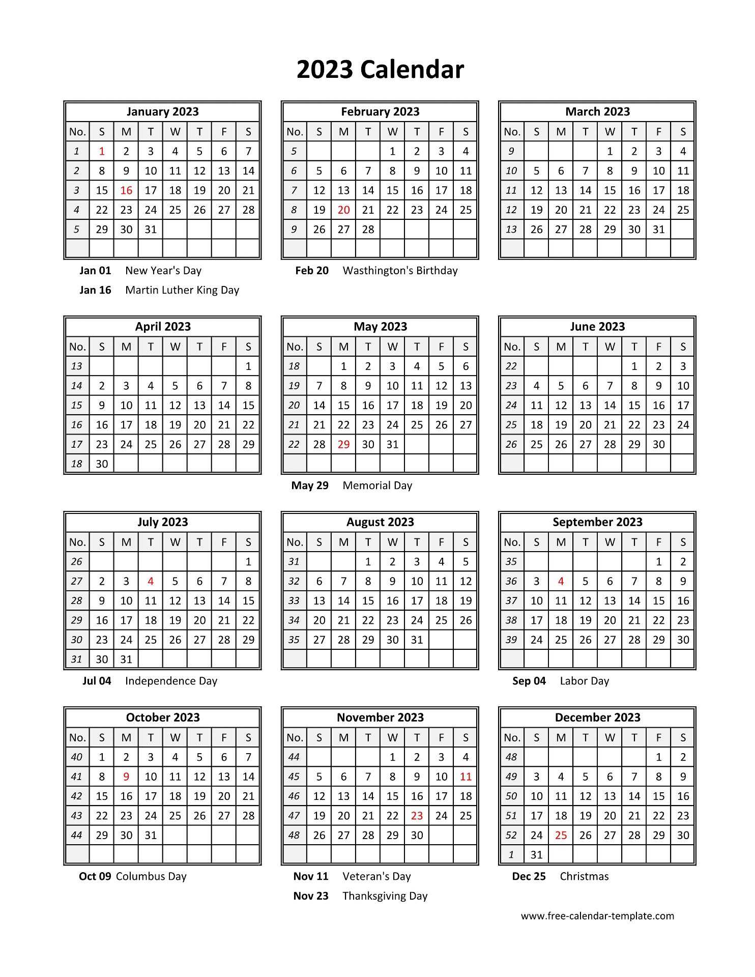 blank calendar template portrait