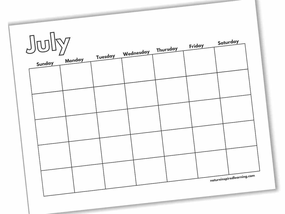 blank calendar template to print