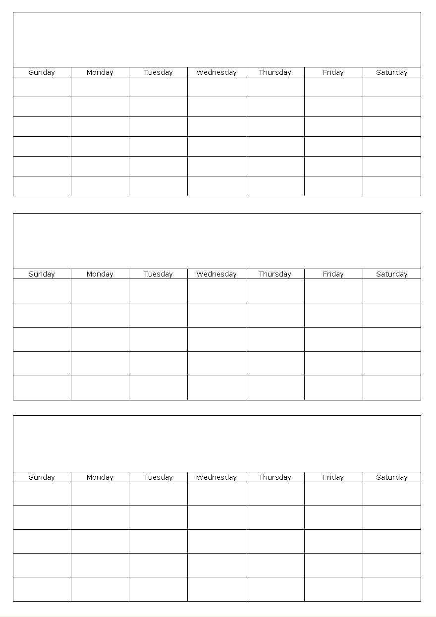 blank calendar template without dates