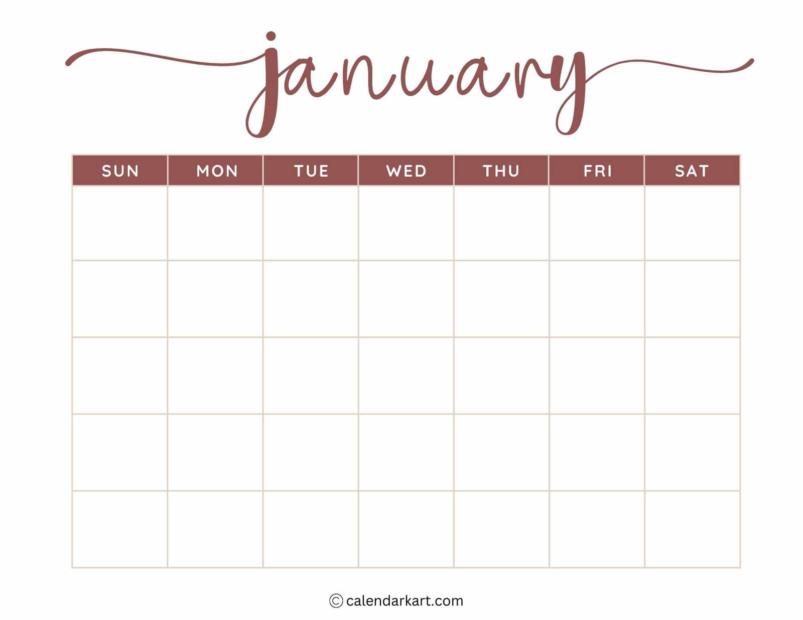 blank calendar template without dates