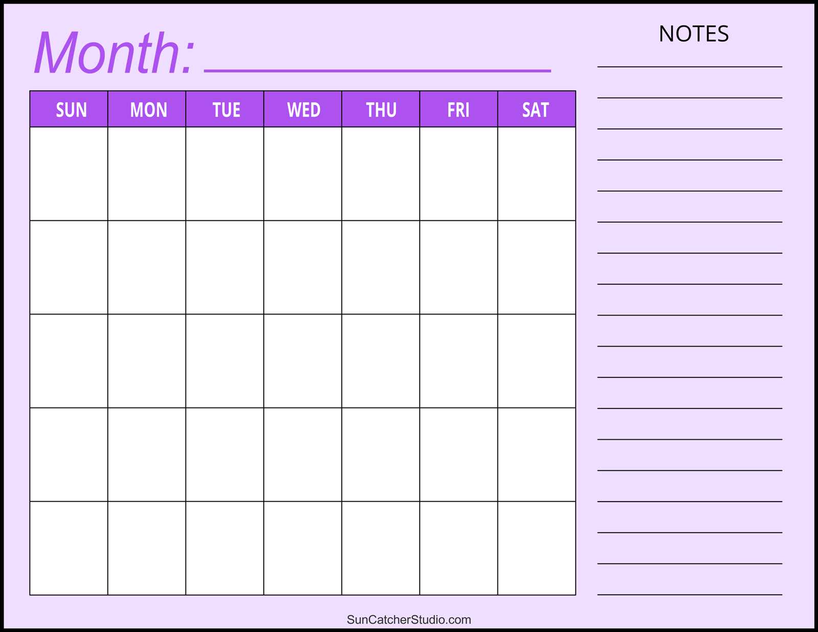 blank calendar templates free