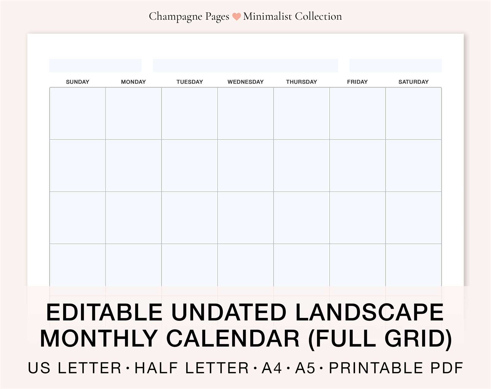 blank editable calendar template