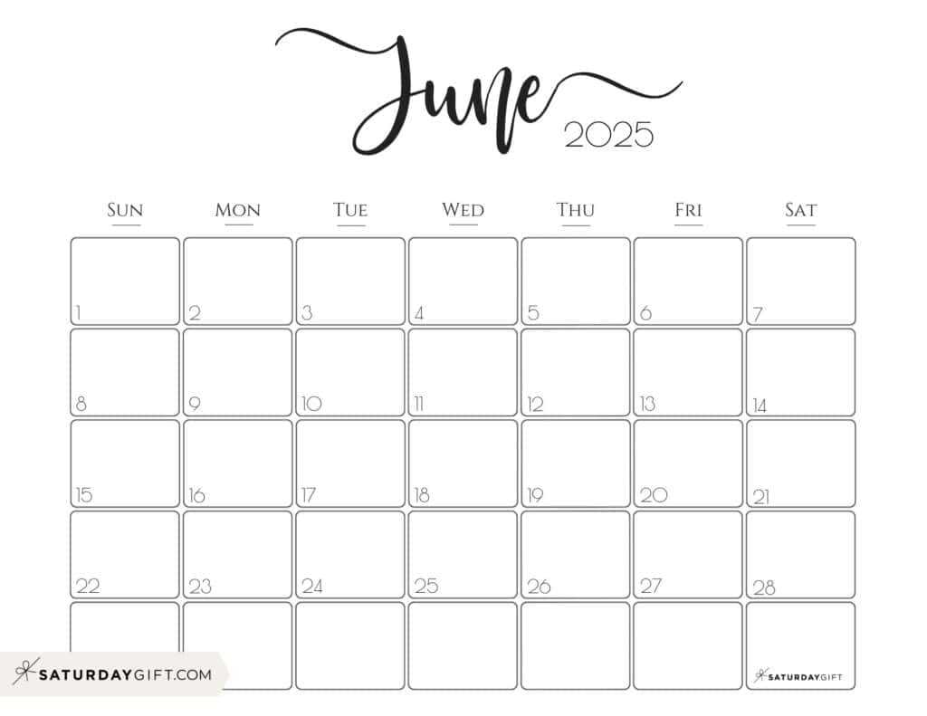 blank june calendar template