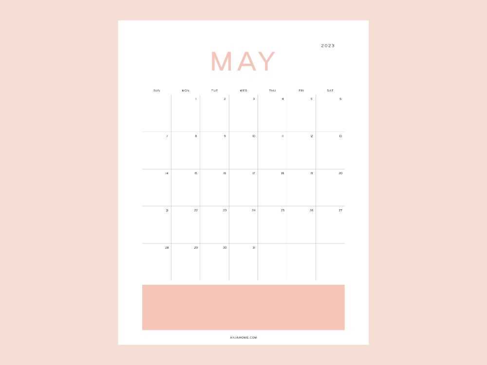 blank may calendar template