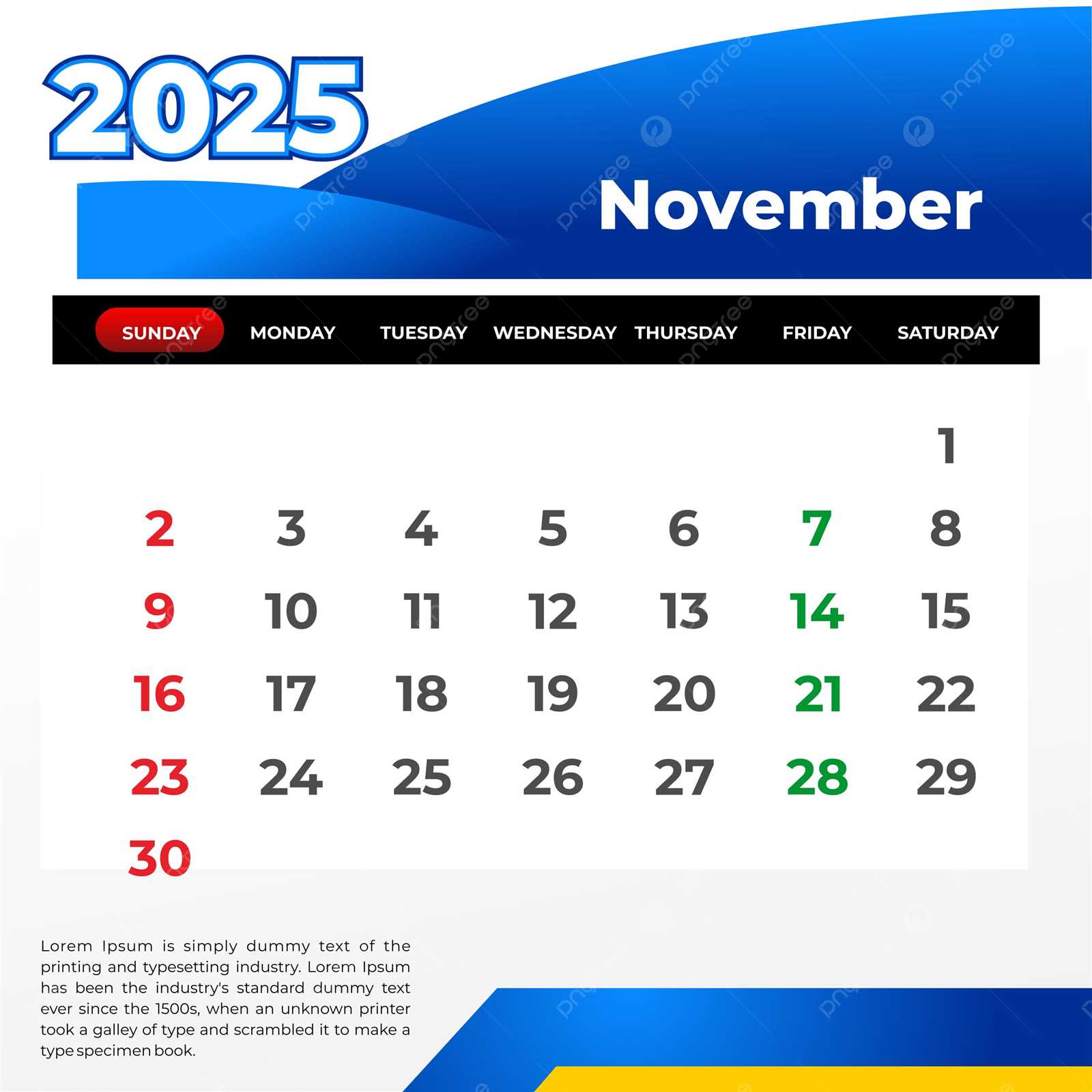 blank november 2025 calendar template