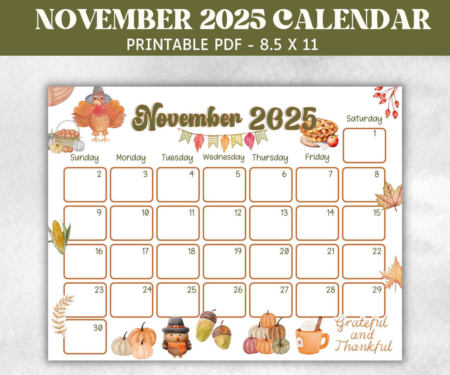 blank november calendar template 2025