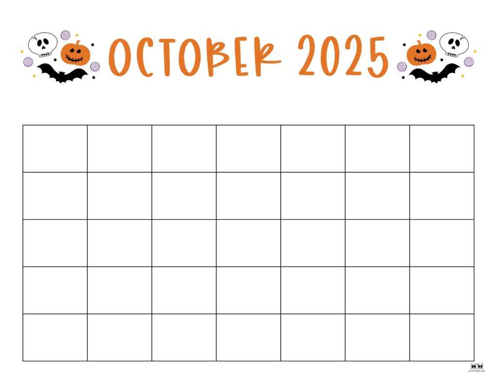 blank october calendar template 2025