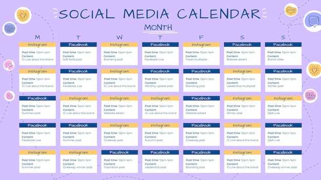 blank social media calendar template