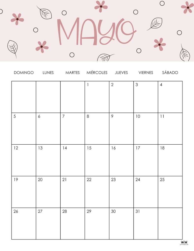 blank spanish calendar template