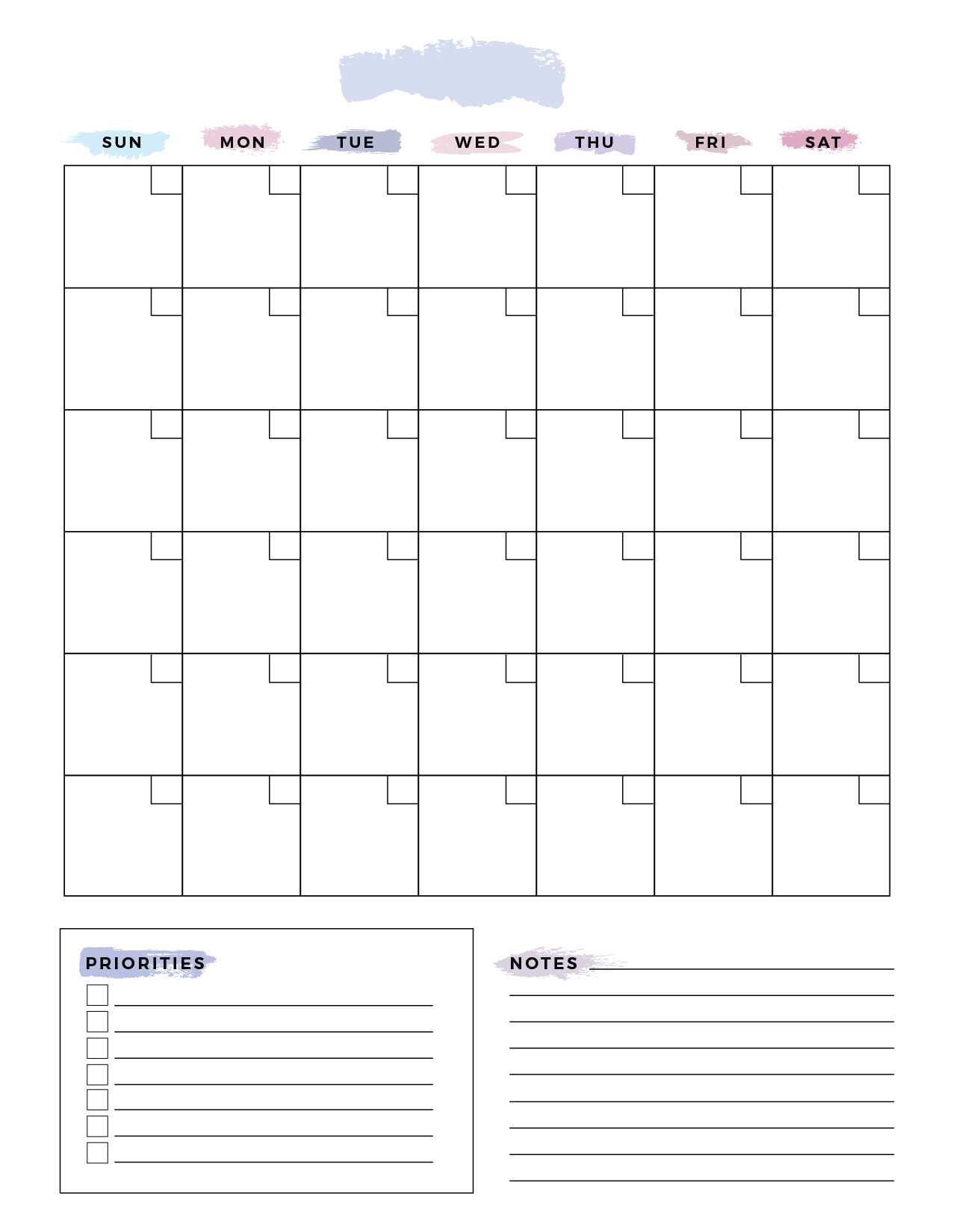 blank vacation calendar template