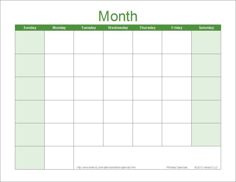 blank wall calendar template