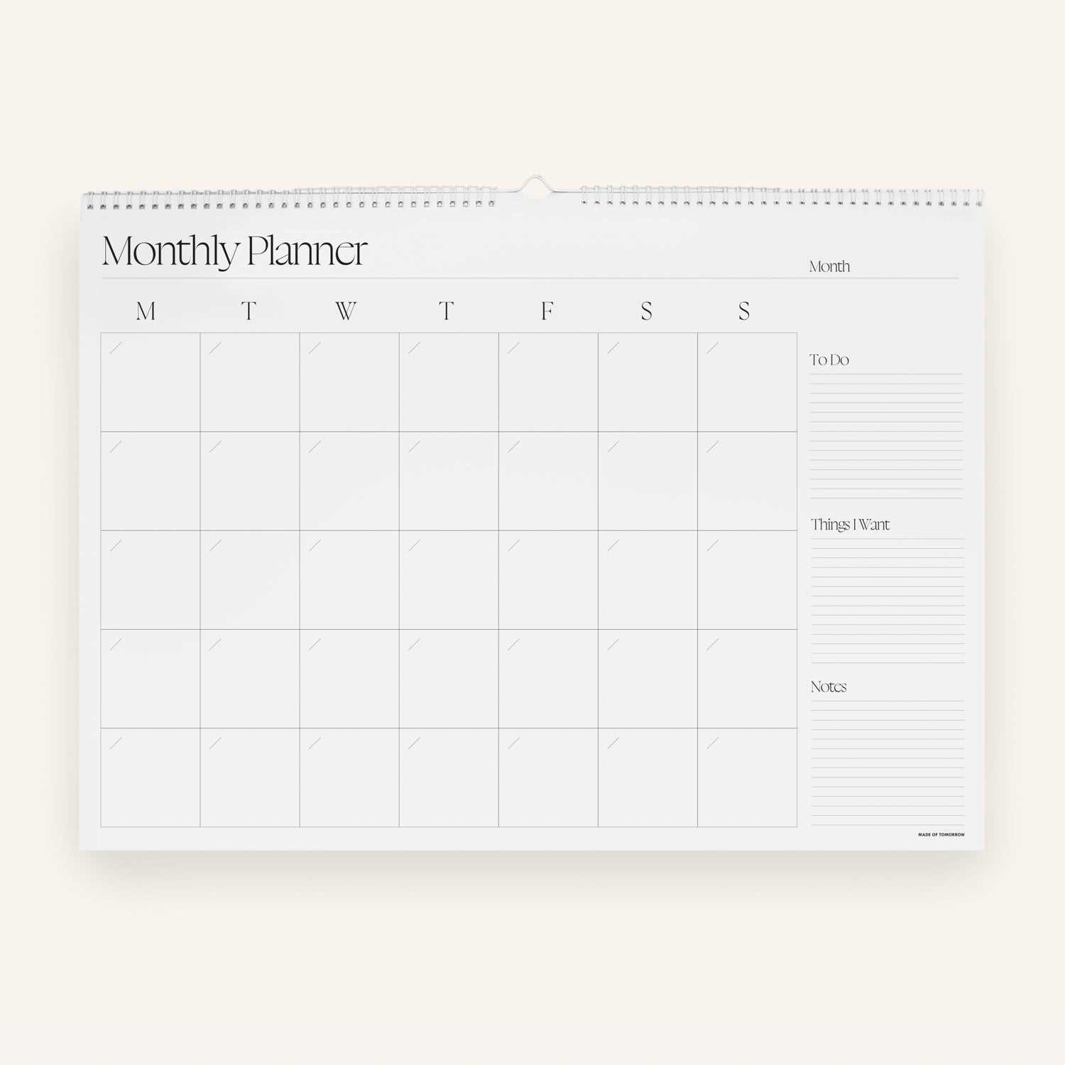 blank wall calendar template