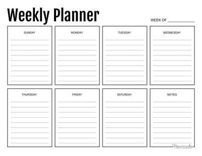 blank week calendar template