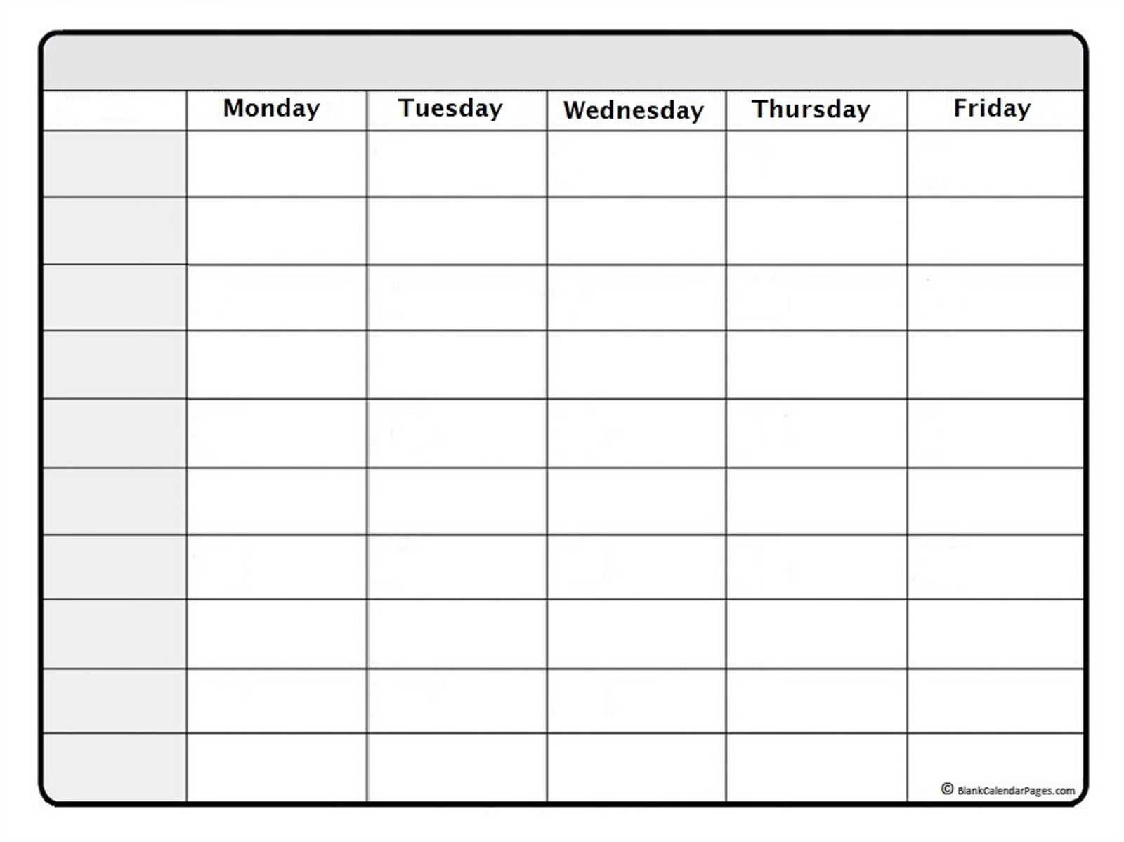 blank weekly calendar template