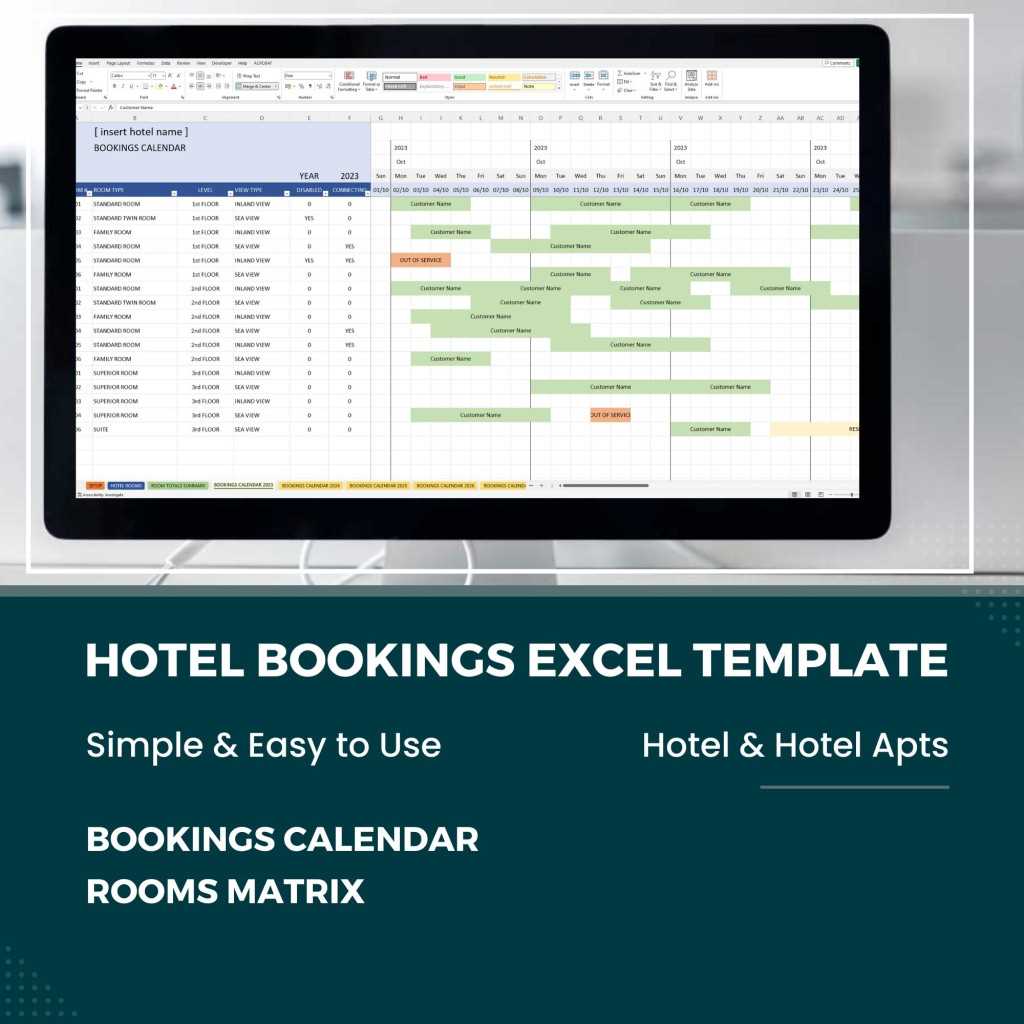 bookings calendar template