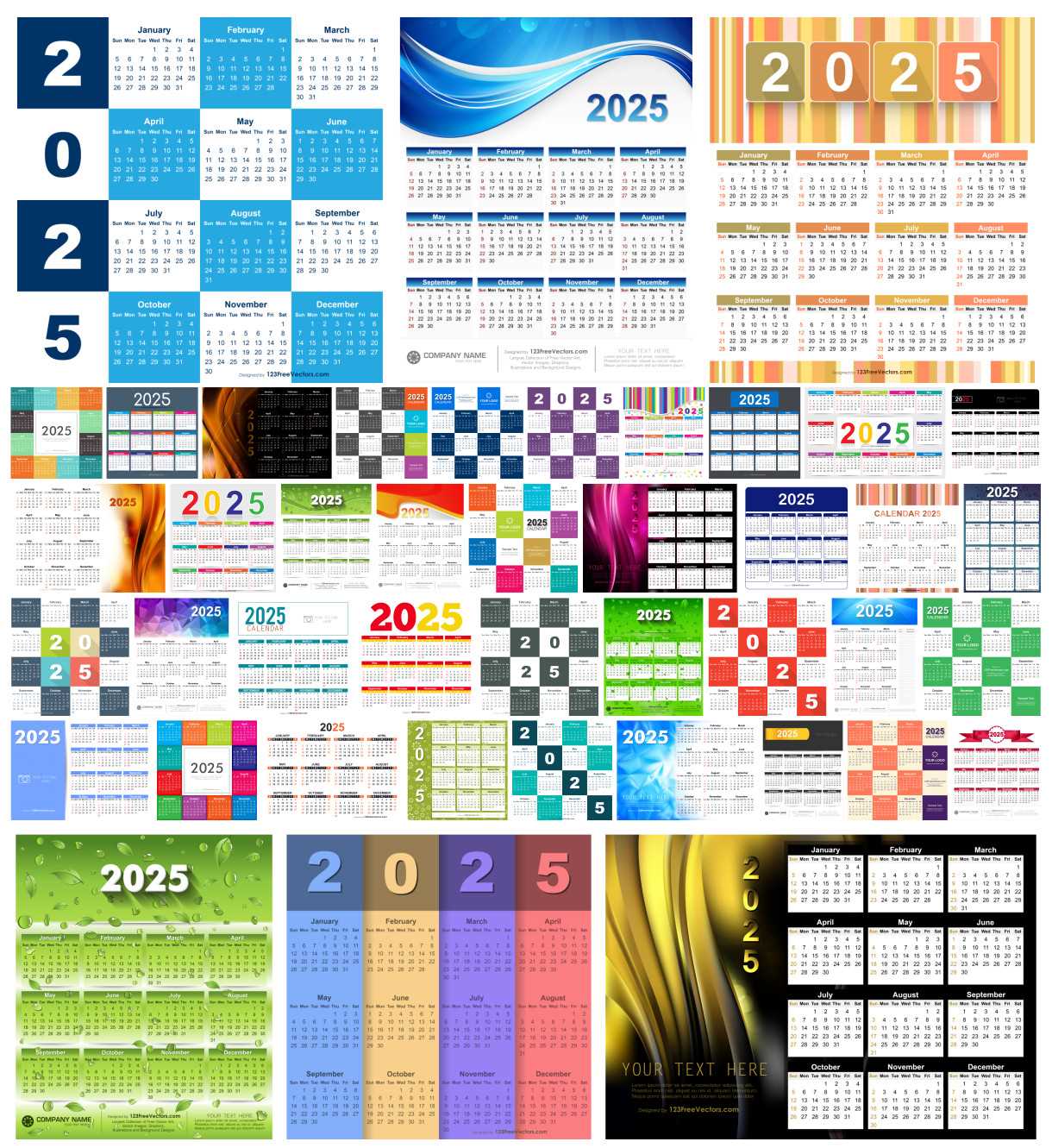 calendar 2025 design template free download