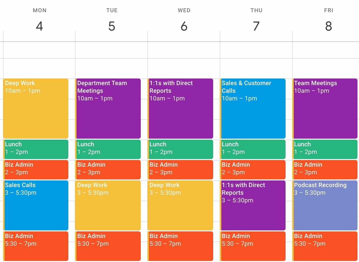 calendar block template