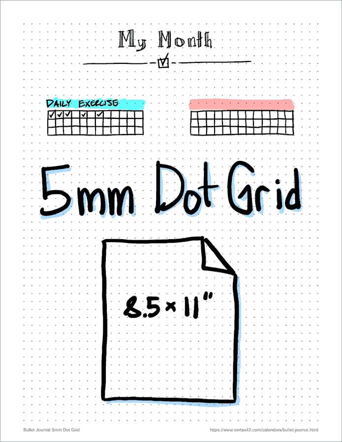 calendar bullet journal template