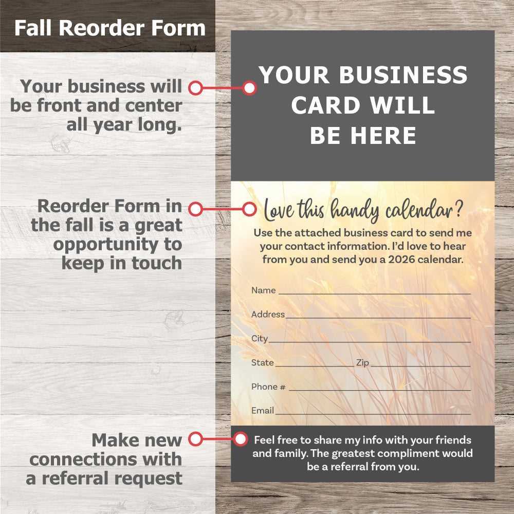 calendar business card template