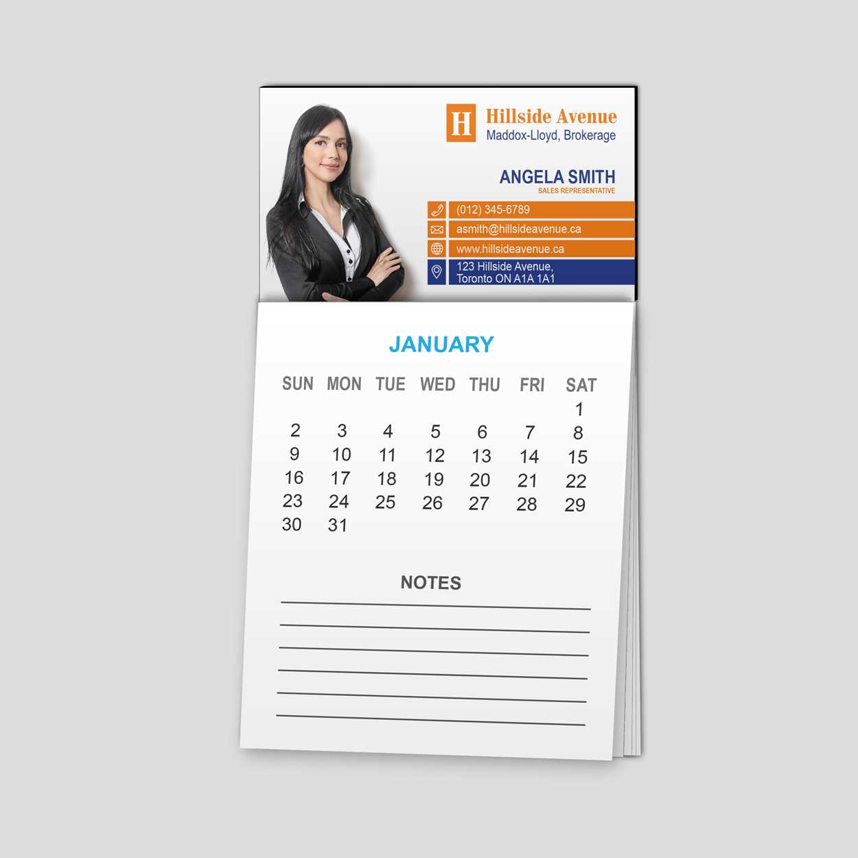 calendar business card template