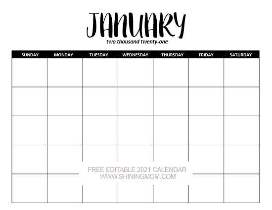 calendar editable template