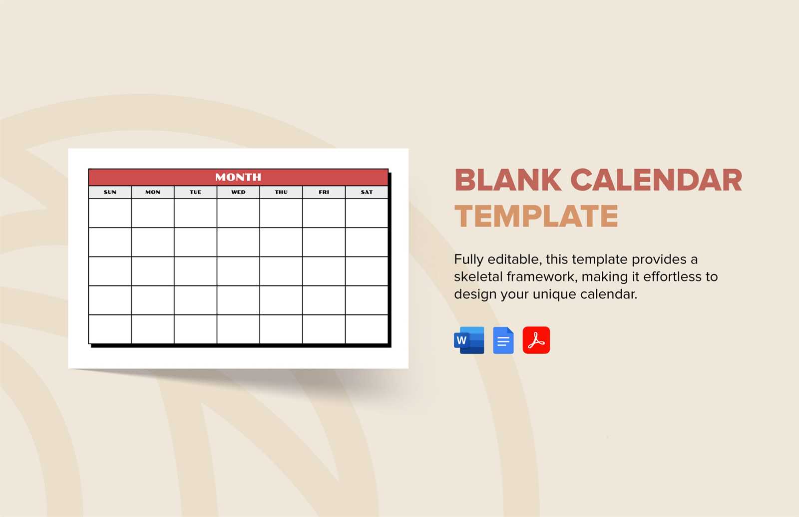 calendar editable template