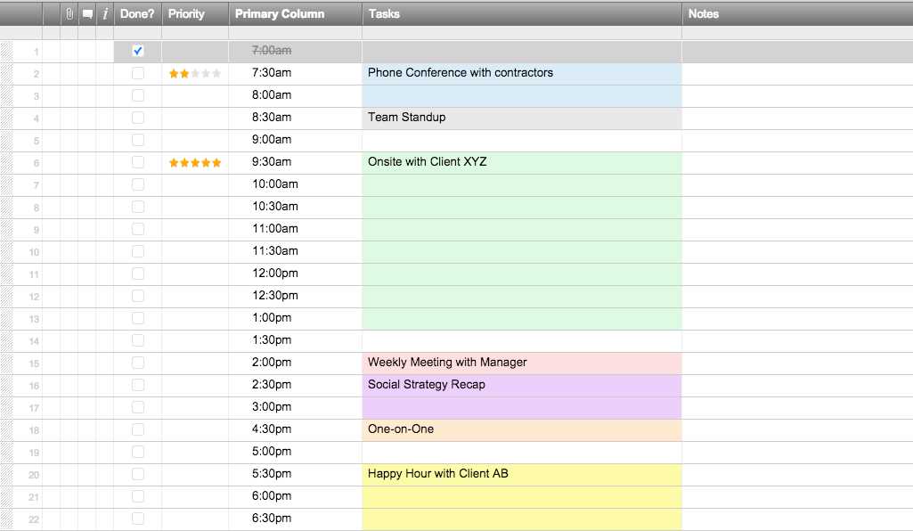 calendar for appointments template