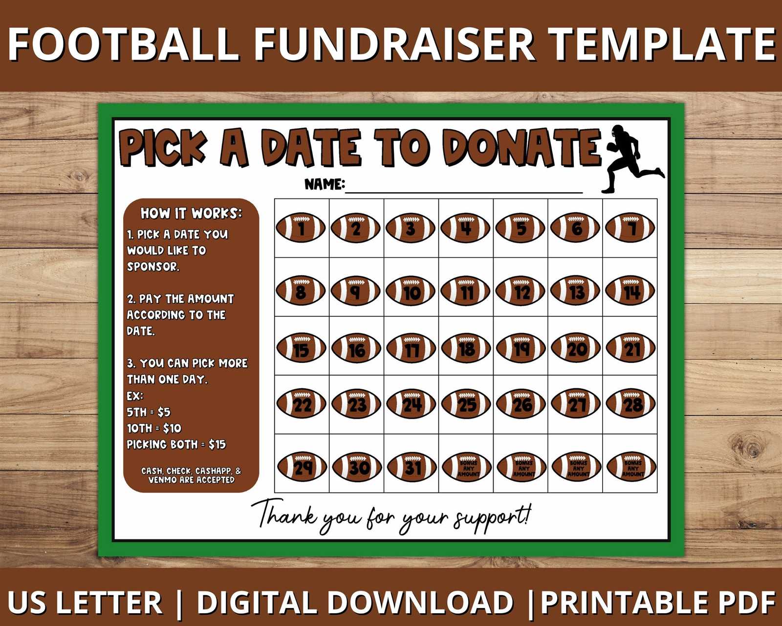 calendar fundraiser template