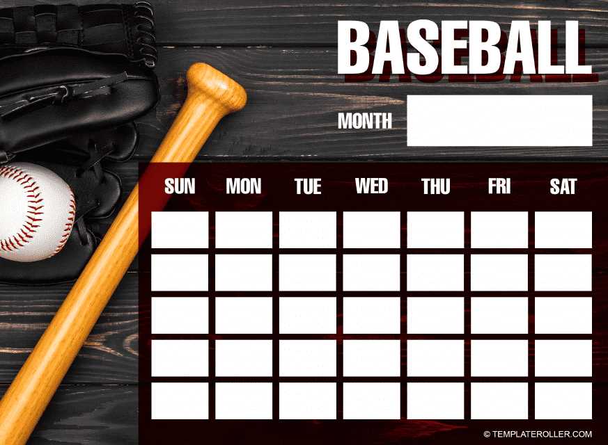 calendar fundraiser template baseball