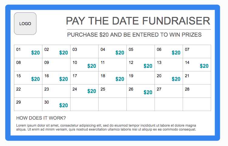 calendar fundraiser template