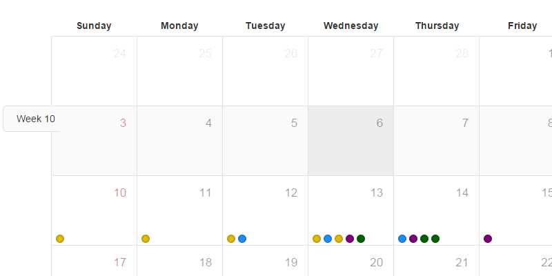 calendar html template bootstrap