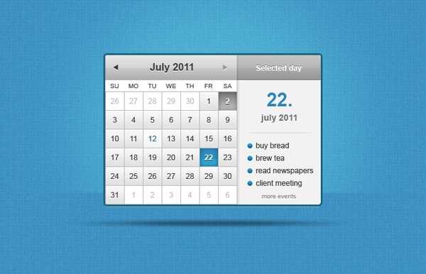 calendar html template free download