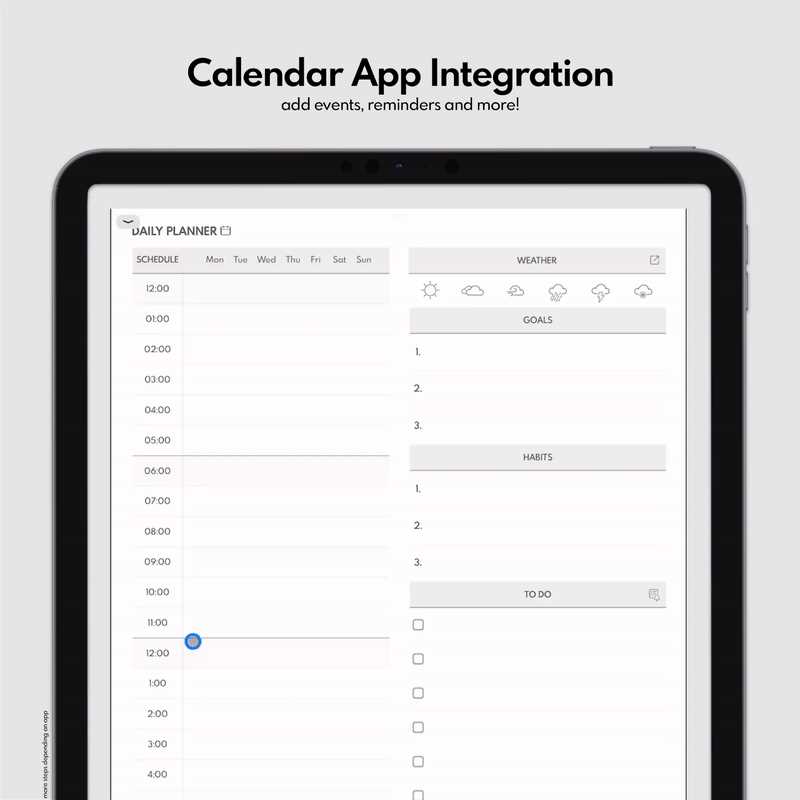 calendar ipad template