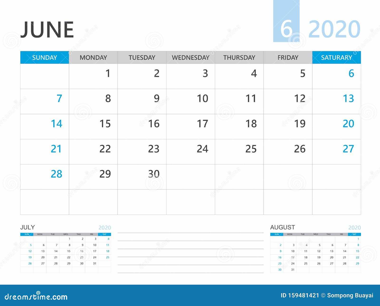 calendar june template