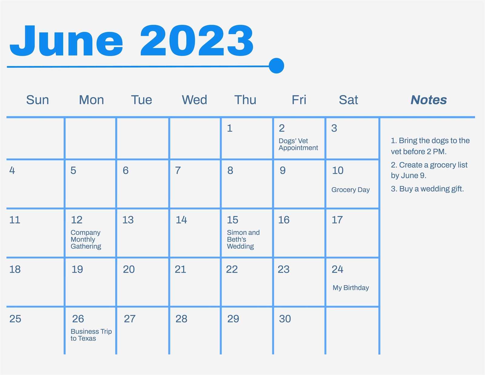 calendar june template